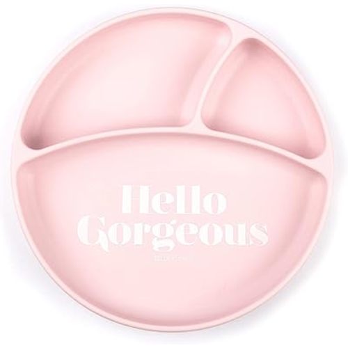Bella Tuno Wonder Plate - Silicone Suction Plates for Baby and Toddler Plates, Microwave and Dishwasher Safe Food-Grade BPA Free Silicone, Hello Gorgeous, One Size