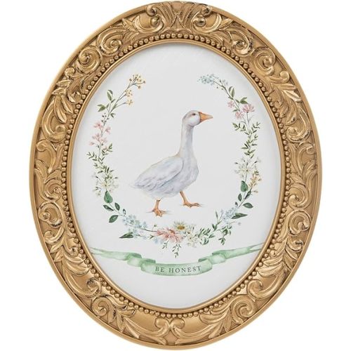 Hobby Lobby Oval Wall Art, Nursery Collection with Inspirational Messages, 12" H x 10" W, Gold Frame (Honest Goose)