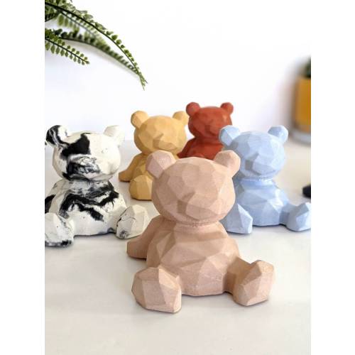 Concrete BEAR Statue | 23 Colours | Geometric Bear Nursery Bookend | Baby Shower Gender Reveal | Geometric Nursery Kids Room Decor Bookend