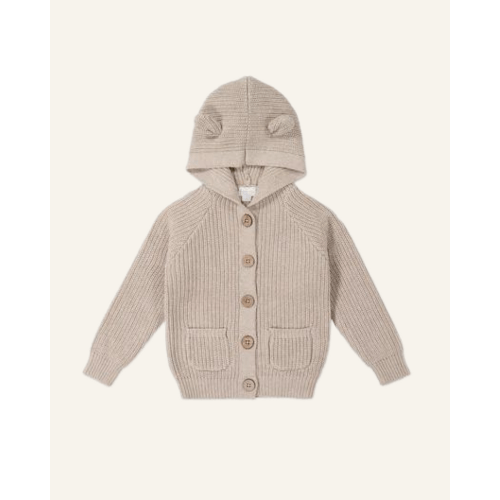 HUMPHREY KNITTED CARDIGAN - 0-3m / sand marle fleck