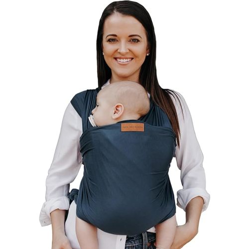 Ezra Baby Wrap - Lightweight Baby Carrier - Harbor Blue -Best Baby Wrap for Newborns 0-18 Months - 100% Tencel Modal, Comfortable, Simple, and Hands-Free Babywearing Wraps