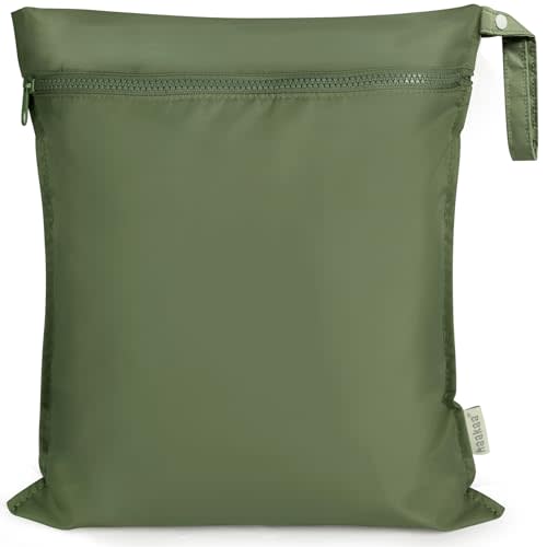 haakaa Waterproof Wet Bags for Baby Wet Dry Bags for Cloth Diaper, Swimsuit & Travel, 1pc, Olive Green