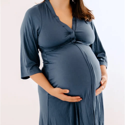 Lila Labor & Postpartum Gown in Midnight Blue