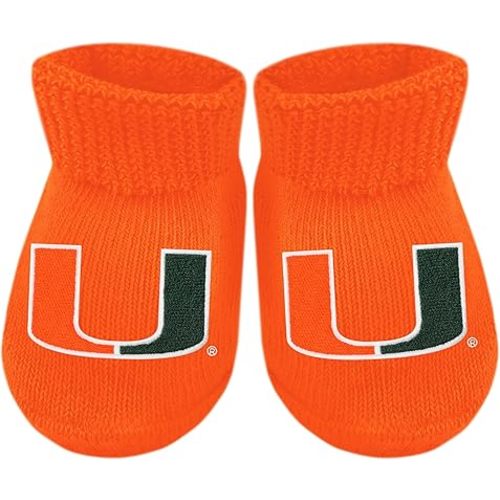 Creative Knitwear College Baby Bootie Sock - Team Logo, Multiple Colors, for Boys & Girls (Newborn - 6 Months)