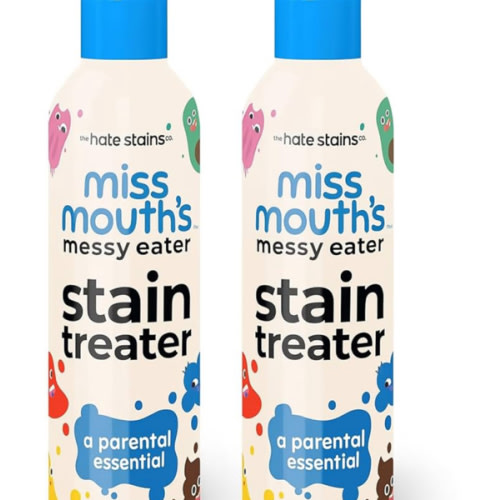 Miss Mouth's Messy Eater Stain Treater Spray - 4oz 2 Pack Stain Remover - Newborn & Baby Essentials - No Dry Cleaning Food, Grease, Coffee Off Laundry, Underwear, Fabric