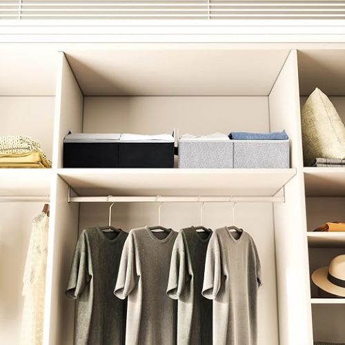 StorageWorks Closet Storage Bins, Trapezoid Storage Box for Shelves, Fabric  Closet Bins and Organizing Baskets, Small, 3-Pack, Mixing of Beige, White