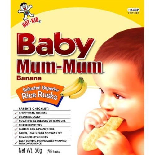 Hot Kid Baby Mum Mum Rice Rusks Banana 24 ct