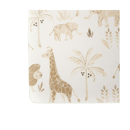 Crane Baby Safari Animal Crib Sheet, Brown and White, 100% Cotton, Kendi Collection by Crane Baby & Reviews | Wayfair