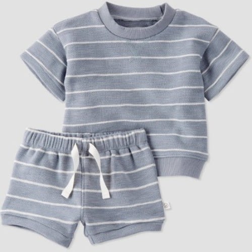 Little Planet by Carter’s Organic Baby 2pc Coordinate Set - Blue, Size: 3M