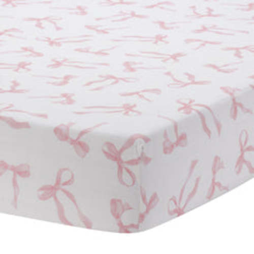 Coquette Floral Bows Fitted Crib Sheet