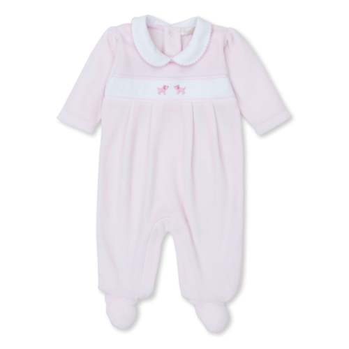 Premier Puppies Embroidered Pink Velour Footie