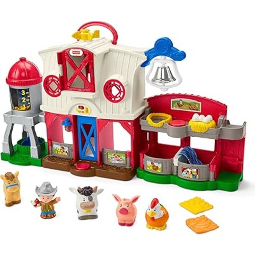 Fisher-Price Little People Toddler Learning Toy Caring for Animals Farm Playset with Smart Stages for Pretend Play Kids Ages 1+ years (Amazon Exclusive)