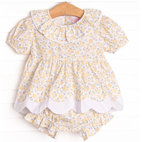 Portofino Petals Diaper Set, Yellow – Stitchy Fish