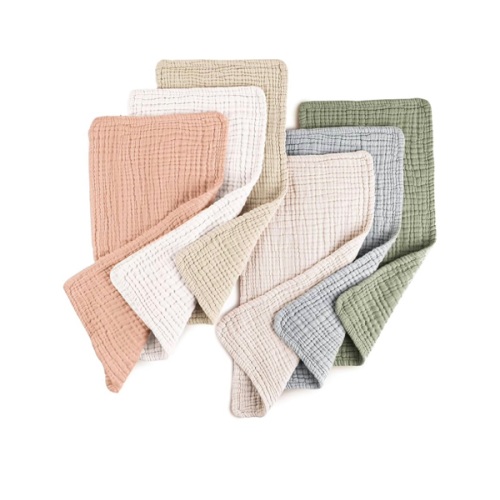 Konssy Muslin Baby Burp Cloths 6 Pack, Soft Absorbent 100% Cotton Burping Clothes for Newborns, Baby Boys and Girls, Unisex