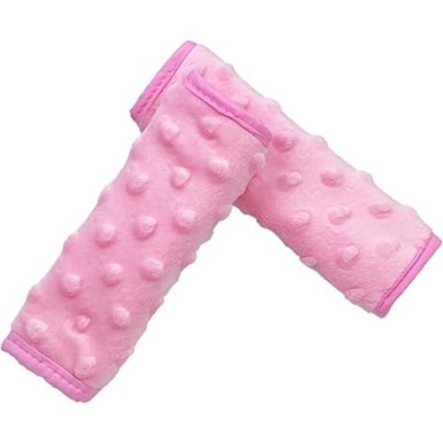 Baby Car Seat Straps Cover, Shoulder Pads for Baby, Baby Car Seat Belt Pads Seat Belt Covers for All Car Seats Pushchair Stroller, 2 Pack - Pink