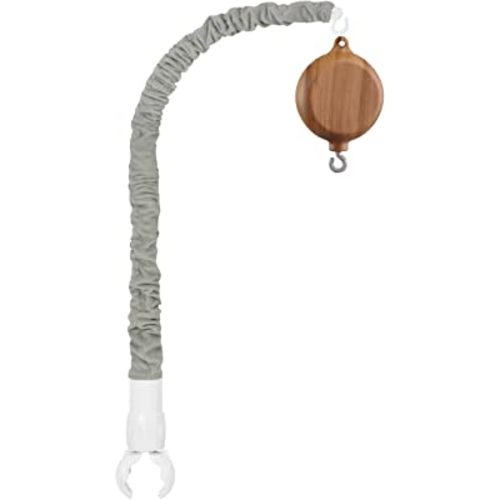 23 inches Crib Mobile arm with 12 Lullabies Music Box Mobile Motor, Mobile Holder for Crib (Grey Crib Mobile arm with Imitation Wood mobiles Music Box)