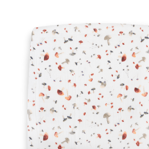 Cotton Muslin Crib Sheet - Mushrooms – HoneyBug