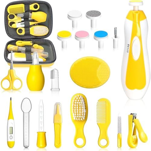 Baby Healthcare and Grooming Kit, Portable Baby Safety Care Set, Baby Essentials kit for Newborn(Yellow 20 in 1)