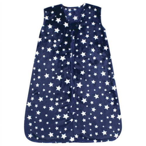 Hudson Baby Plush Sleeping Bag, Sack, Blanket, Navy Stars Sleeveless, 0-6 Months