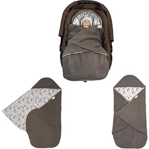 Car seat Blankets for Babies - Baby Footmuff - Carseat Swaddle Blanket - Stroller Bunting Bag for Infants - Baby Newborn Winter Gear (Flower Beige)