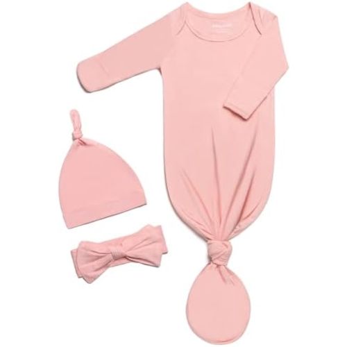 Baby Gowns 0-3 Months Soft Viscose Sleepers For Boy Girl, Breathable Newborn Sleepers With Mitten Cuffs