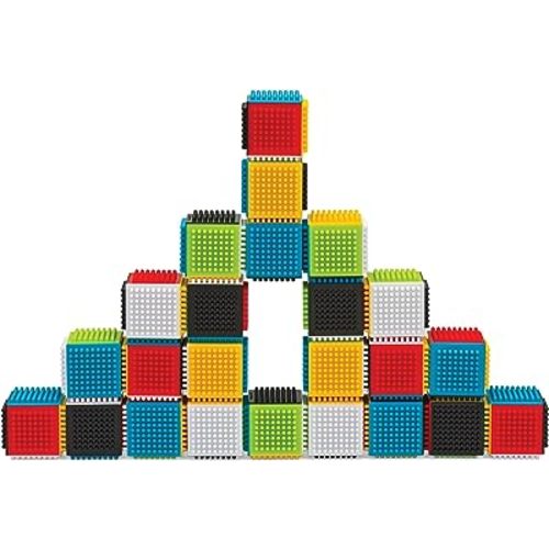 Infantino Press & Stay Sensory Blocks for Babies Age grade 6m+ , 24-Piece Set, Multicolor