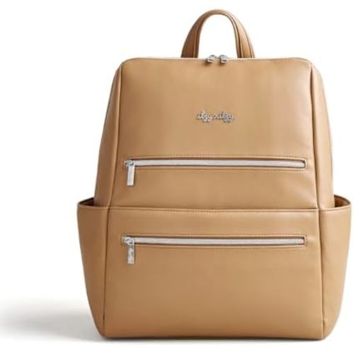 Itzy Ritzy Eras Diaper Bag Backpack – Large Capacity Baby Backpack Diaper Bag Featuring Neutral Design, 15 Pockets, Changing Pad, Stroller Straps, and Comfortable Backpack Straps, Chai