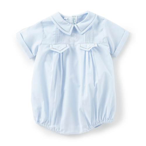 Feltman Brothers Baby Boys Teddy Bear Embroidered Jon Jon Shortalls