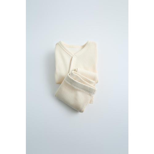 PACK OF WAFFLE WEAVE BODYSUIT AND LEGGINGS - Light ecru | ZARA United States