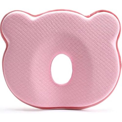 Memory Foam Soft and Cozy Pillow(Pink73) Head Neck Support Pillow for Car Seat Breathable Bedding Set Prevent Flat Head