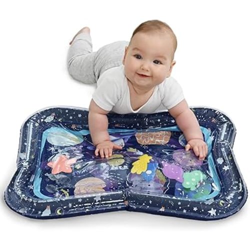 The Peanutshell Tummy Time Water Play Mat Girls or Boys - High Contrast Sensory Developmental Toy, Newborn & Infant Baby Toys 0-6 Months, Unisex New Born Baby Essentials Must Haves - Space
