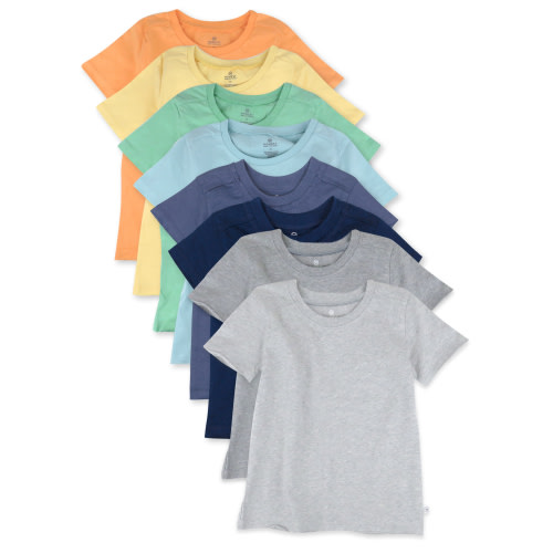 Honest Baby Clothing Baby & Toddler Boy or Girl Gender Neutral Organic Cotton Short Sleeve T-Shirts, 8 Pack (Newborn-5T)