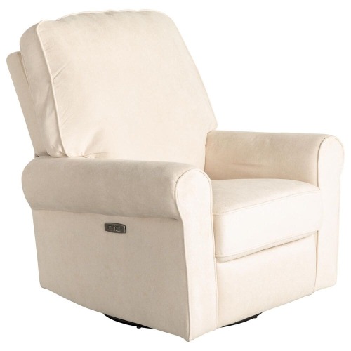 Eastern Shore Savanna Power Swivel Glider Recliner in Ivory | NFM