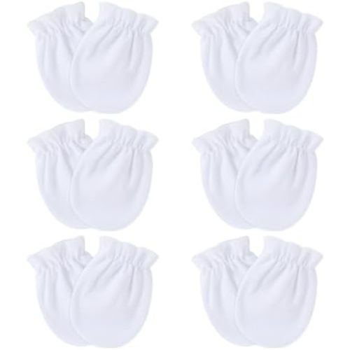Baby Mittens 0-6 Months No Scratch 100% Cotton Gloves for Newborn Boys Girls