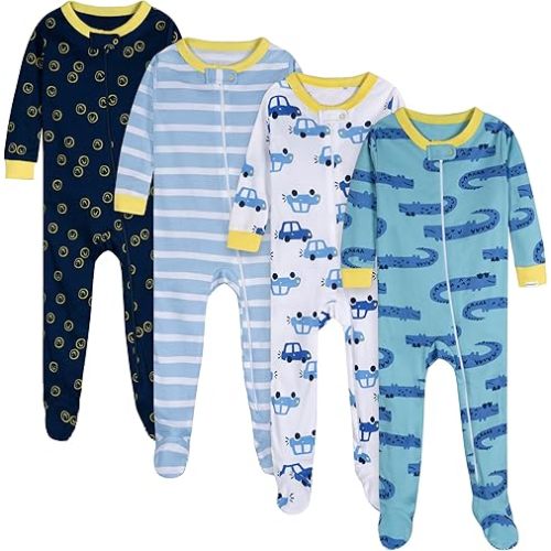 Onesies Brand Baby Boys' 4-pack Footed Pajamas