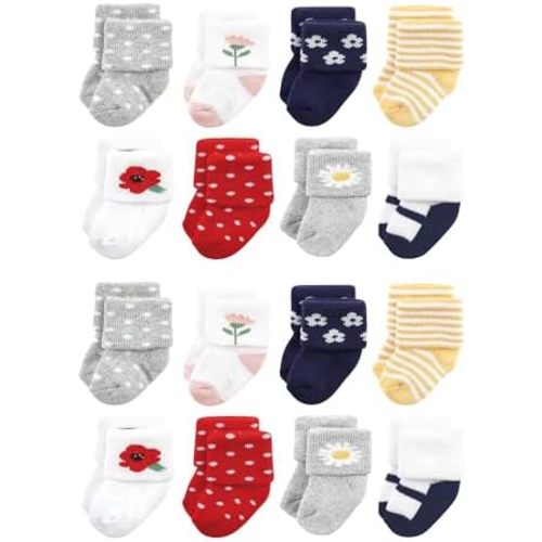 Hudson Baby Unisex Cotton Rich Baby Terry Socks 16-Pack