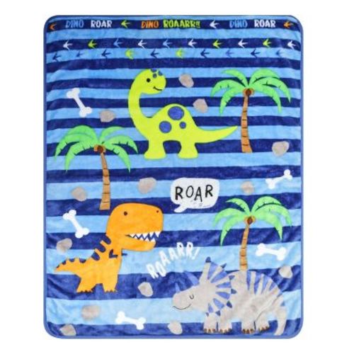 Everyday Kids Toddler Throw Blanket - 30" by 40" - Roarin Dinos - Super Soft, Plush, Warm and Comfortable