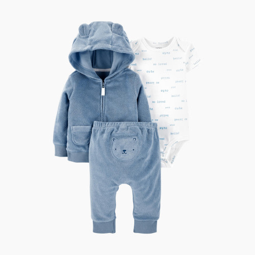 Carter's 3-Piece Terry Hoodie Set - Blue, 9M