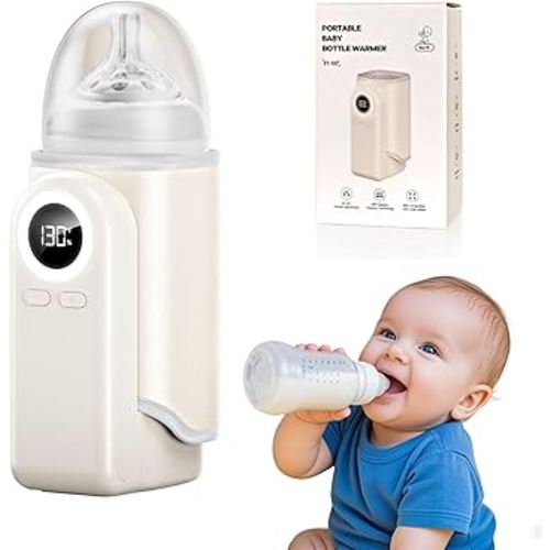 Portable Bottle Warmer for Travel, Fast Warming with Battery, 360 Degree Wrap Even Warming,10000mAh Long Battery Life Fits Most Bottles Ideal for Travel & Home Baby Feeding On The Go