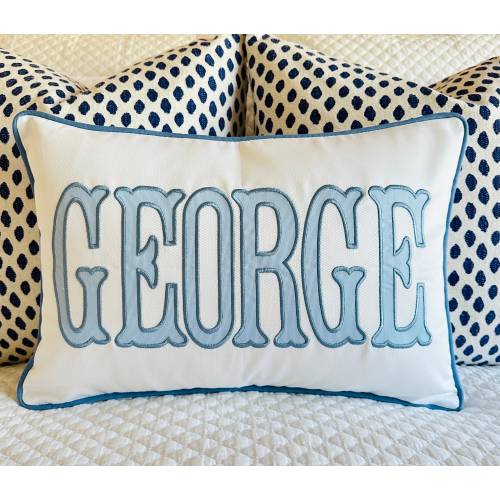 Applique Name Pillow Cover
