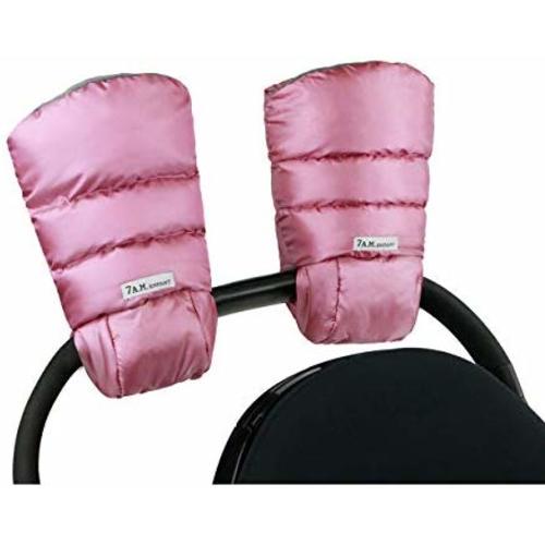 7AM Enfant Stroller Hand Warmers - Warmmuffs with Anti- Freeze, Cold Weather, Water Repellent Warm Hand Gloves for Pushchair, Pram, and Stroller - Metallic Lilac