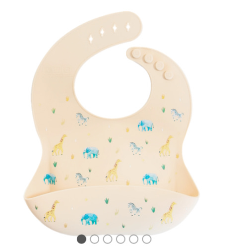 Silicone Bib Safari Warm Cream – Austin Baby Collection