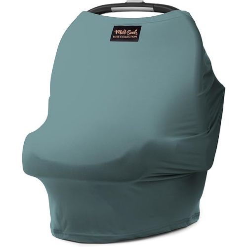 Milk Snob Original 5-in-1 Luxe Cover in Jade - Added Privacy for Breastfeeding, Baby Car Seat, Carrier, Stroller, High Chair, Shopping Cart, Lounger Canopy, Newborn Essentials, Nursing Top