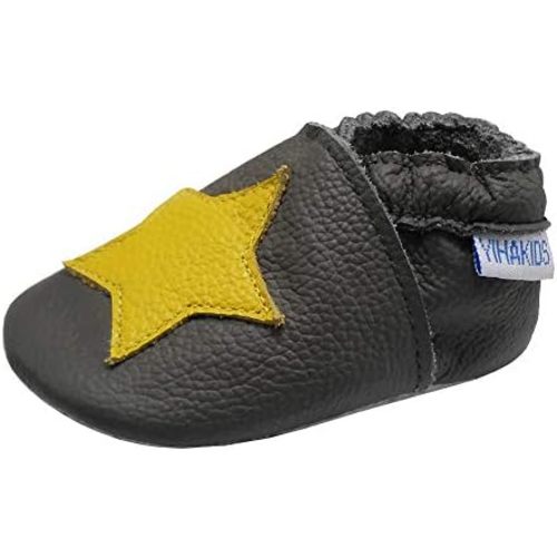 YIHAKIDS Baby Leather Shoes Soft Sole First Walking Moccasins Infants Toddler Boys Girls Crawling Slippers Slip-on Shoes with Elastic Ankle
