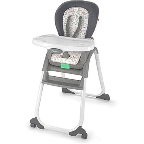 Ingenuity Full Course 6-in-1 High Chair - Baby to 5 Years Old, 6 Convertible Modes, 2 Dishwasher Safe Trays - Milly