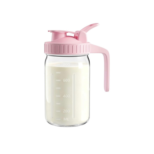 32oz Breast Milk Pitcher with Lid - Airtight Leakproof Glass Storage with Flip Cap & Pour Spout, Wide Mouth 1 Quart Breastmilk Storage Container for Breastmilk, Formula, and Milk