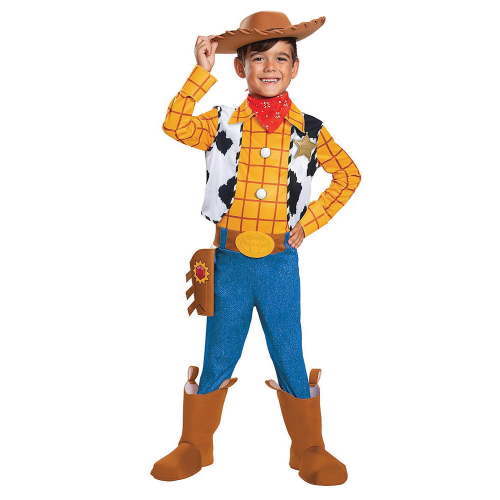 Disguise Boys' Halloween Sheriff Toy Story Woody Deluxe Costume - Size 4-6 for Kids