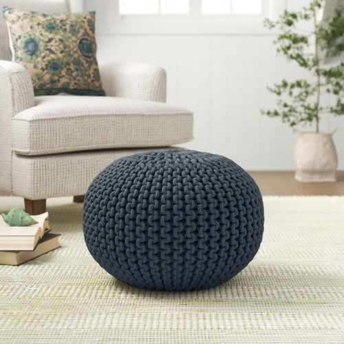 Highland Dunes Anely 20" Wide Round Pouf Ottoman & Reviews | Wayfair
