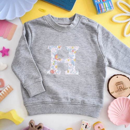 Liberty of London Personalised Children's Jumper Grey - Etsy Canada