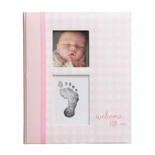 Pearhead Gingham Baby Memory Book - Pink